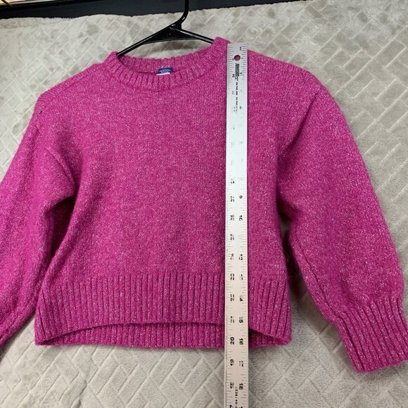 Old Navy Girls 6 Sweater Pink Glitter Sparkle Crew Neck Polyester Blend - Picture 7 of 13